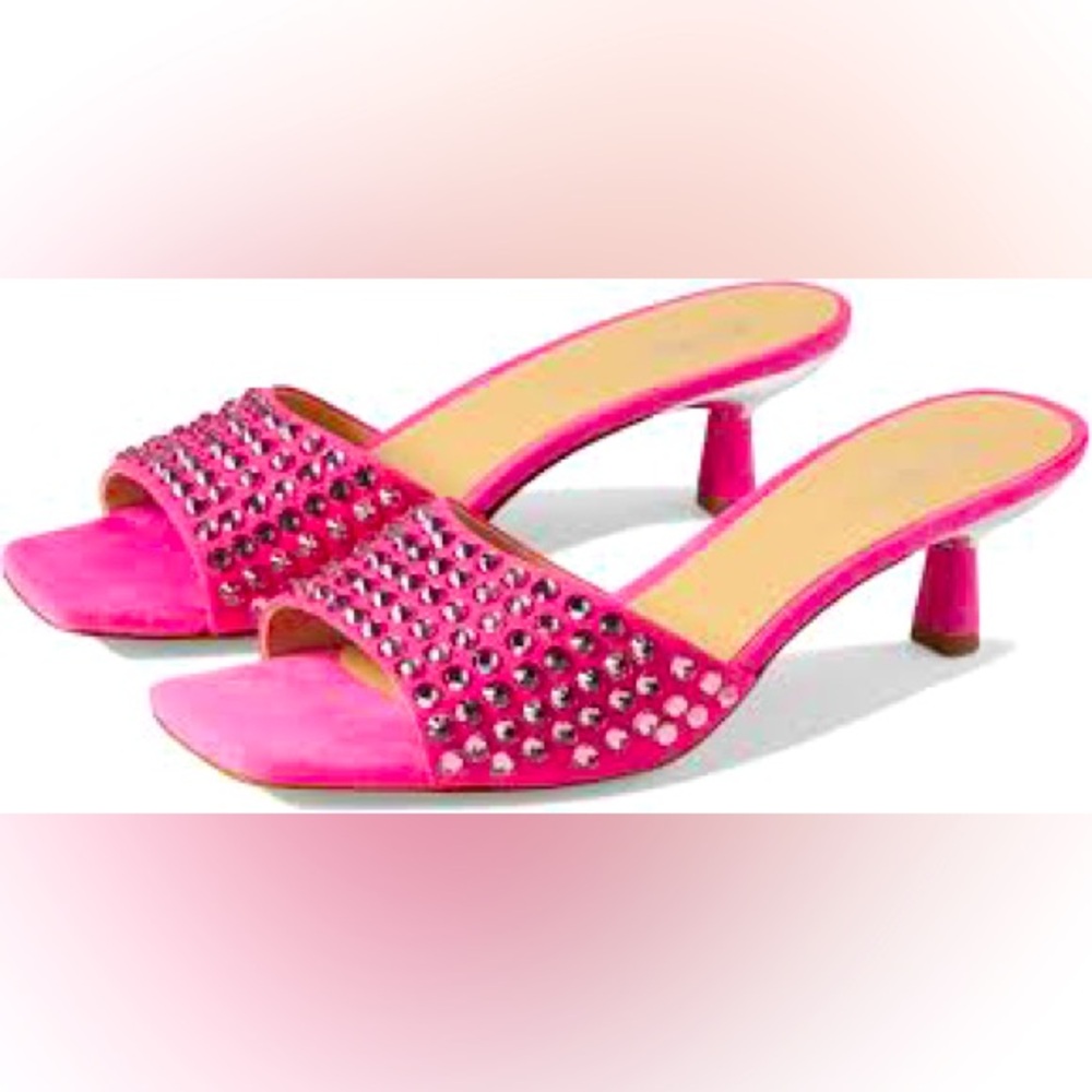 10. NIB MICHAEL Michael Kors Embellished Faux Suede Kitten Sandal 6